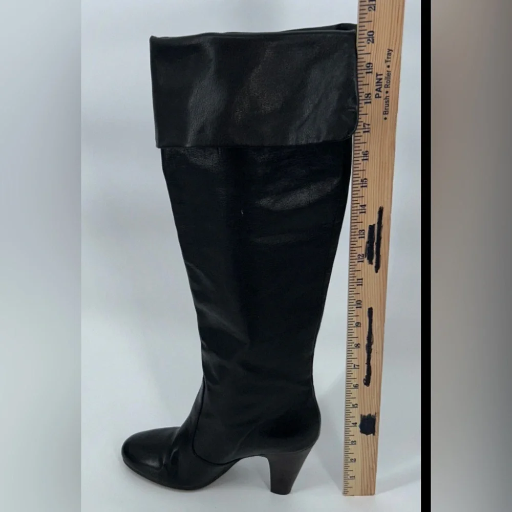 ASH Black Leather Knee-High Heeled Boots Women’s EU 39 / US 8–8.5